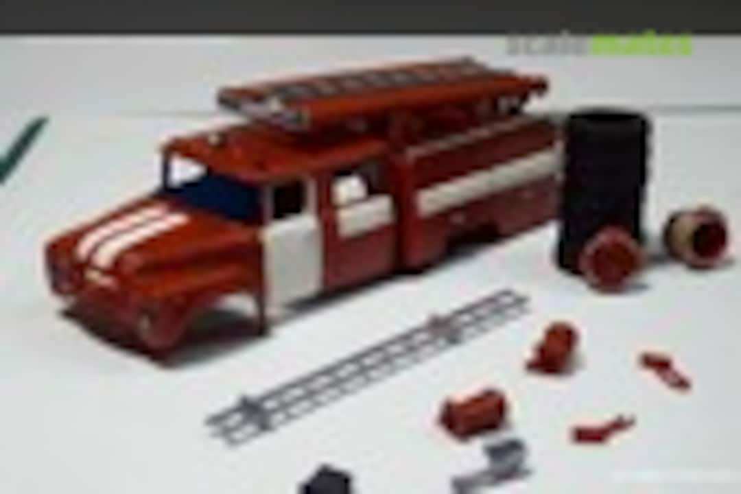 Assembly of fire truck AC-40 ZIL-130 1:72