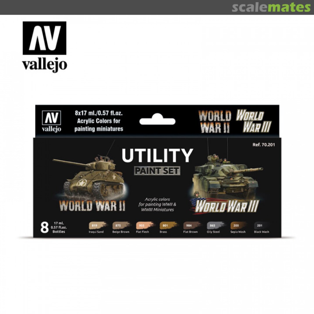 Boxart Utility Paint Set WWII & WWIII  Vallejo Model Color