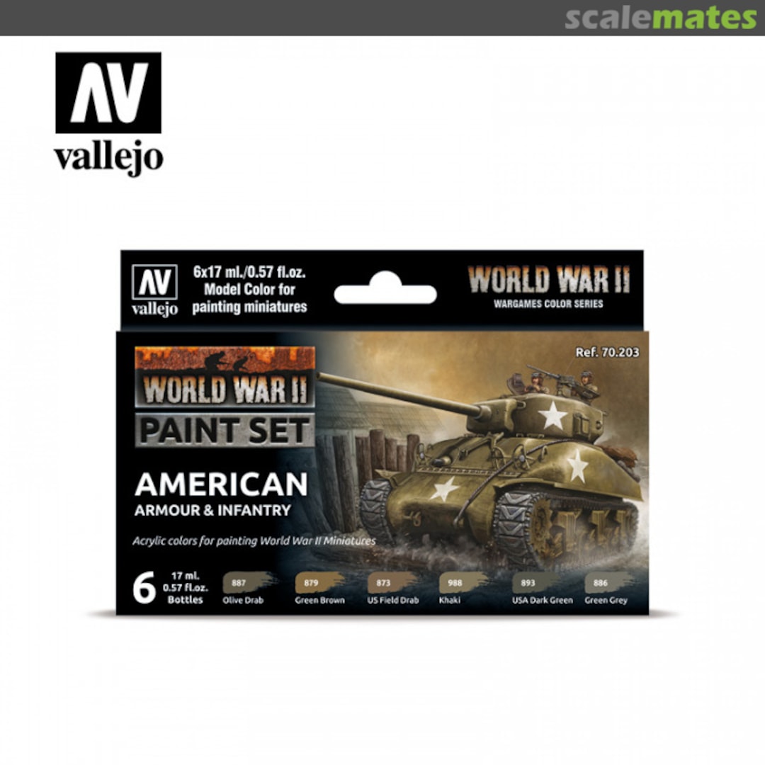 Boxart WWII American Armour & Infantry  Vallejo Model Color