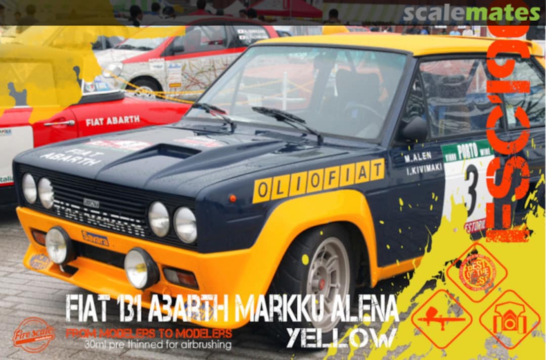 Boxart Fiat 131 Abarth Markku Alena - Yellow  Fire Scale Colors