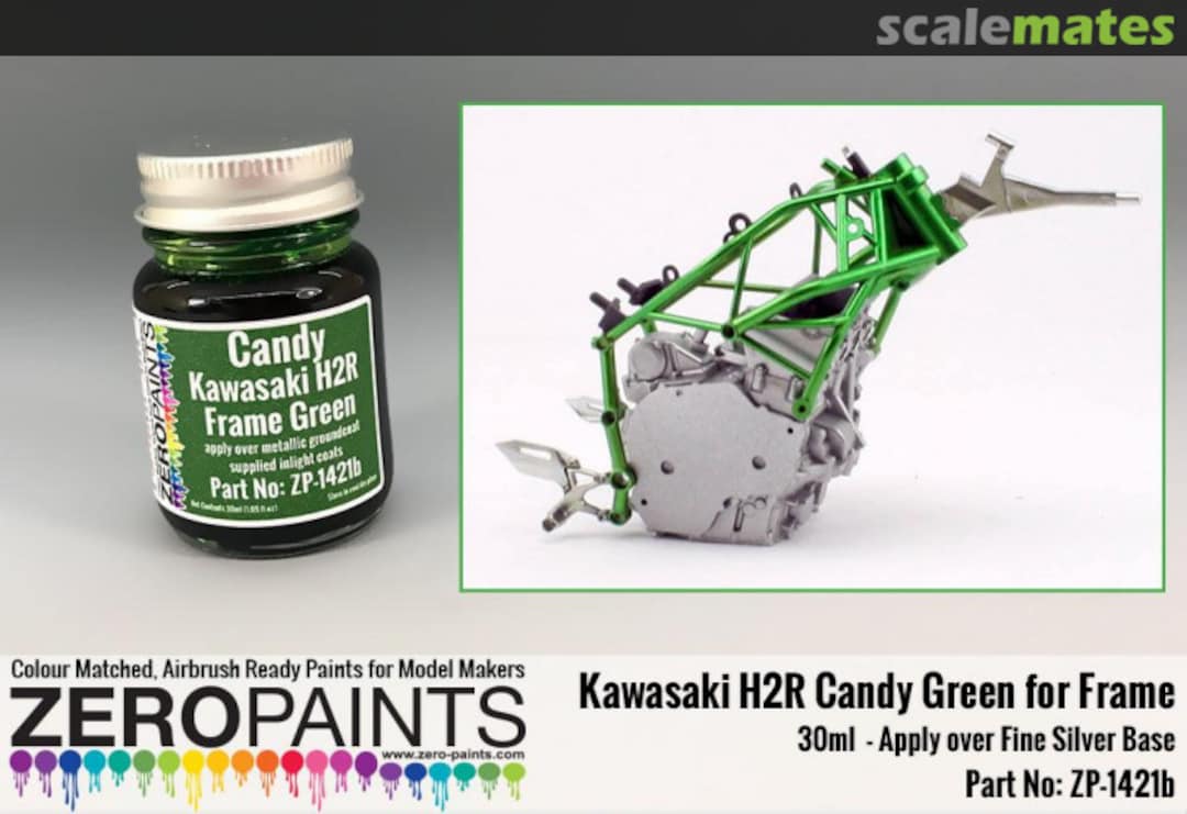 Boxart Kawasaki H2R Frame Candy Green ZP-1421b Zero Paints