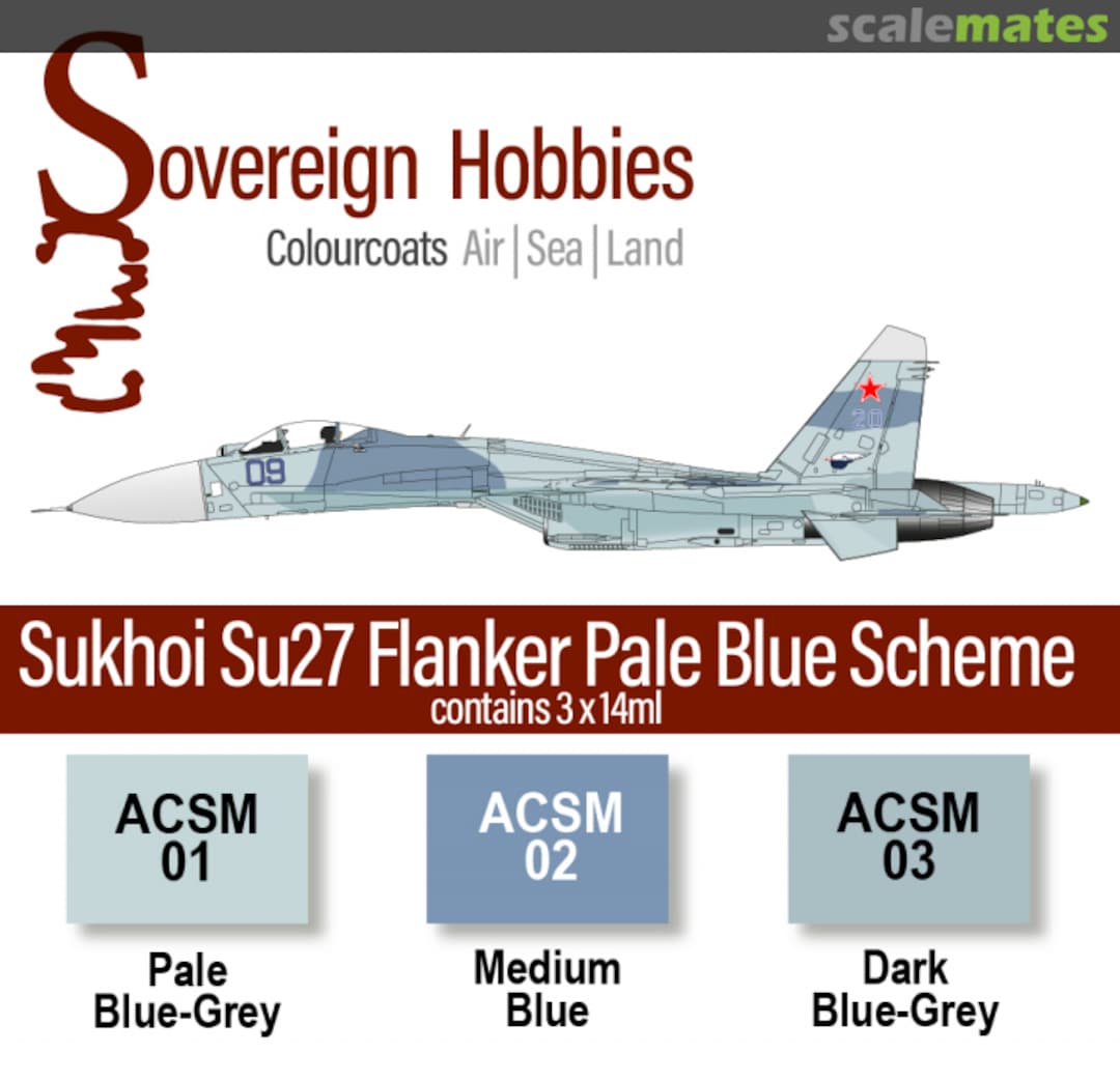 Boxart Colourcoats Set Sukhoi Su27 Flanker Pale Blue Scheme  Colourcoats (since 2014)