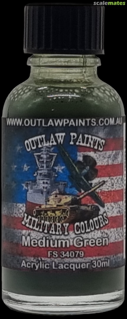 Boxart US Military Colour - Medium Green FS34079 OP002MIL Outlaw Paints