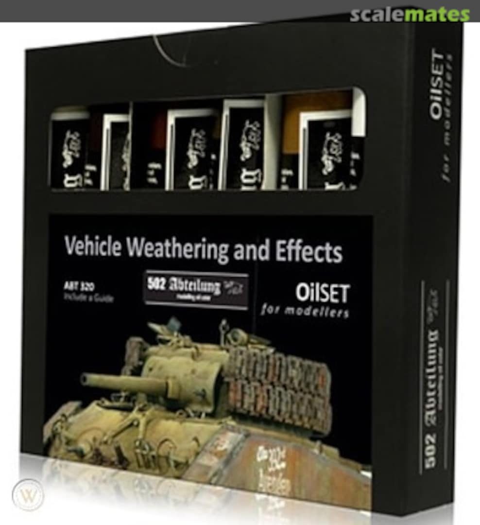 Boxart 502 Abteilung oil set - Vehicle weathering and effects  MIG Productions