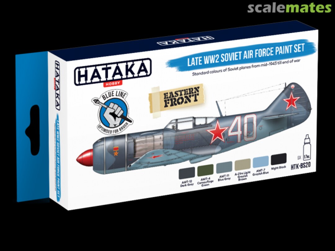 Boxart Late WW2 Soviet Air Force paint set HTK-BS20 Hataka Hobby Blue Line