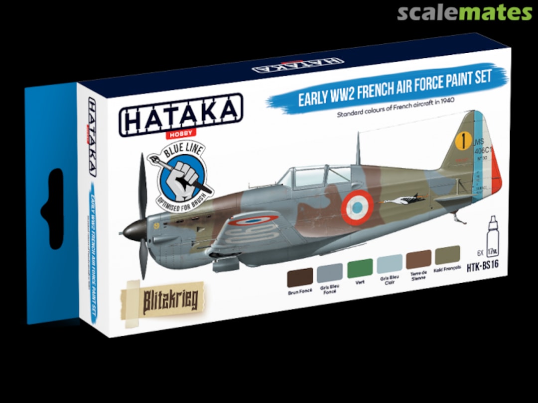 Boxart Early WW2 French Air Force paint set HTK-BS16 Hataka Hobby Blue Line