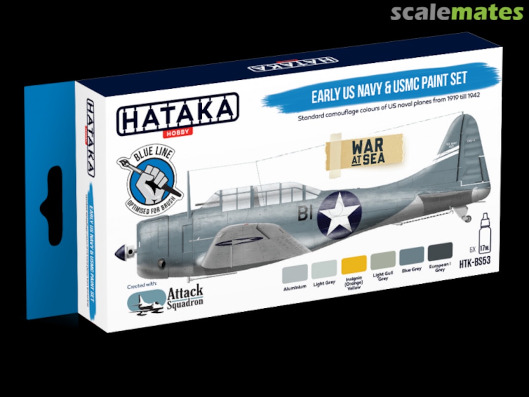 Boxart Early US Navy & USMC paint set HTK-BS53 Hataka Hobby Blue Line