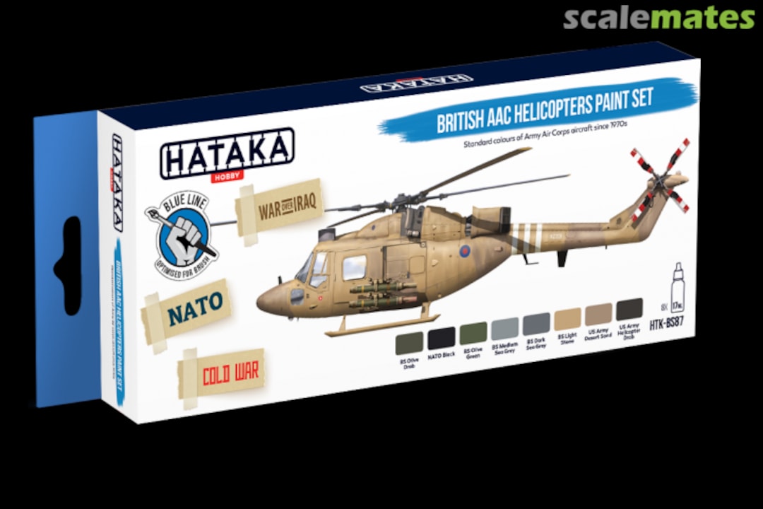 Boxart British AAC Helicopters paint set HTK-BS87 Hataka Hobby Blue Line