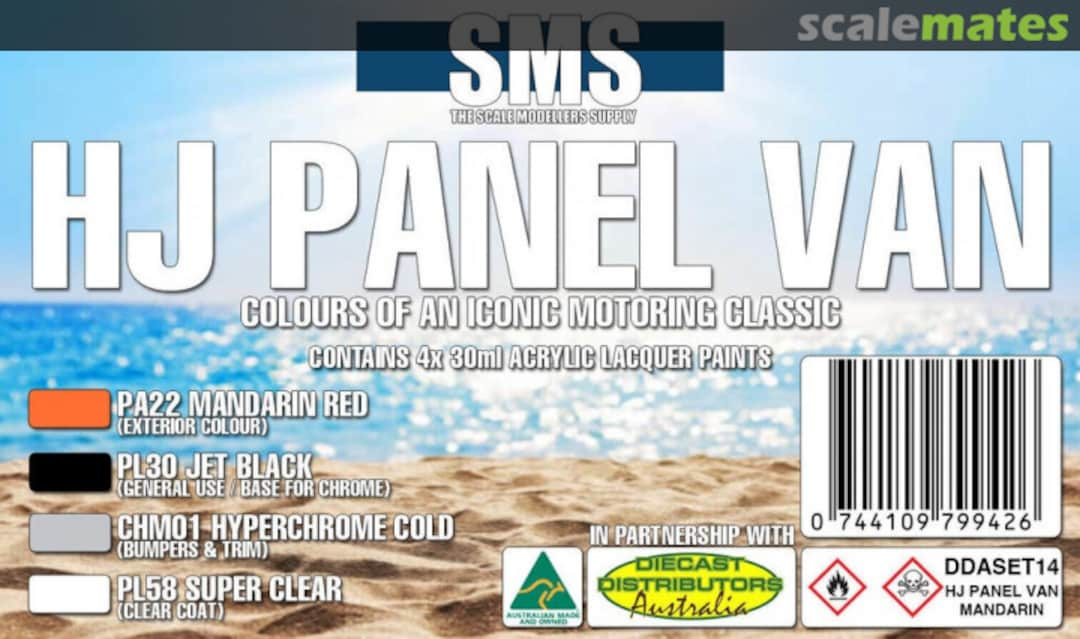 Boxart Holden HJ Panel Van Colour Set #14 - Mandarin Red  SMS