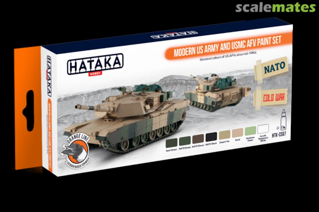 Boxart Modern US Army and USMC AFV paint set HTK-CS67 Hataka Hobby Orange Line