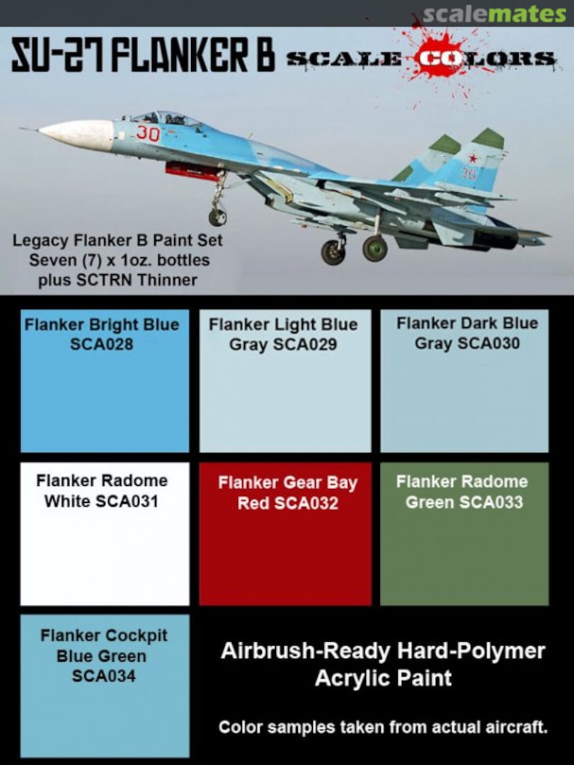 Boxart Su-27 Flanker B Paint Set (1985-2005)  Scale Colors