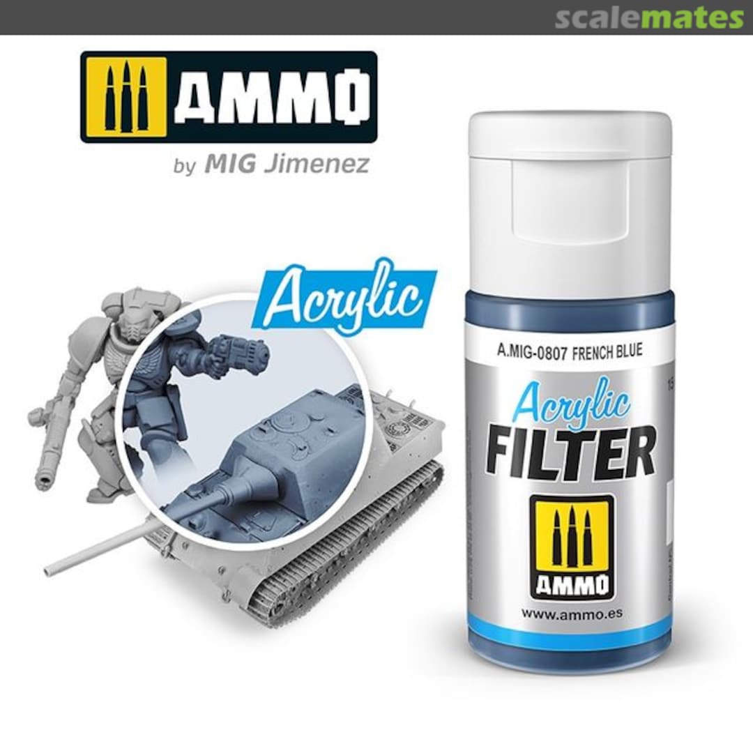 Boxart ACRYLIC FILTER French Blue  Ammo by Mig Jimenez