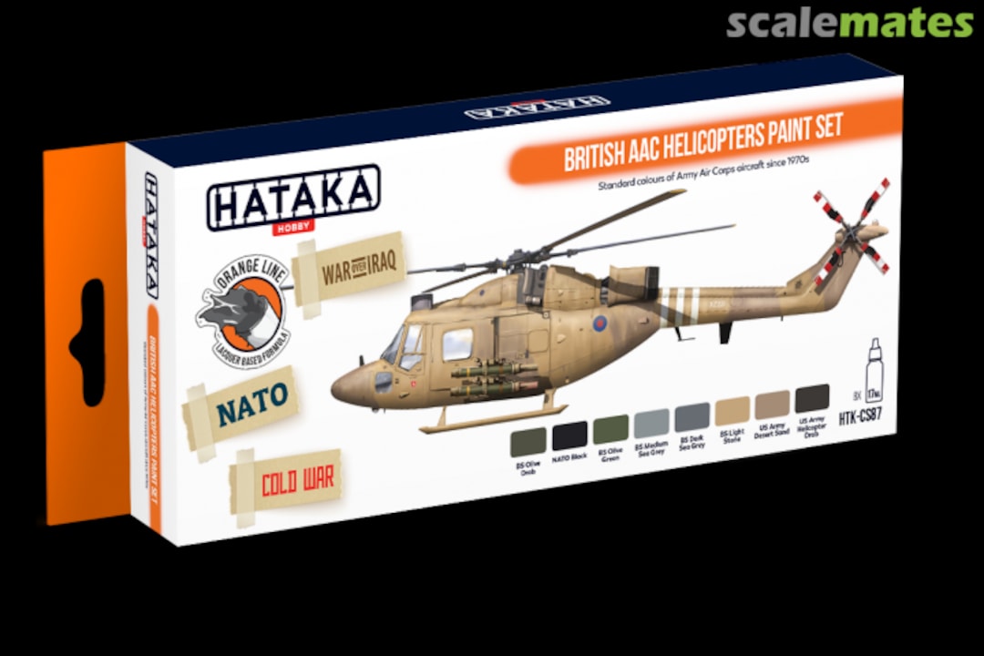 Boxart British AAC Helicopters paint set HTK-CS87 Hataka Hobby Orange Line