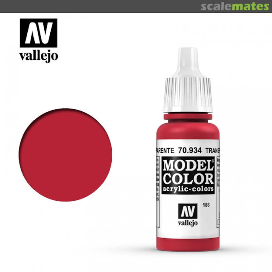 Boxart Transparent Red 70.934, 934, Pos. 186 Vallejo Model Color