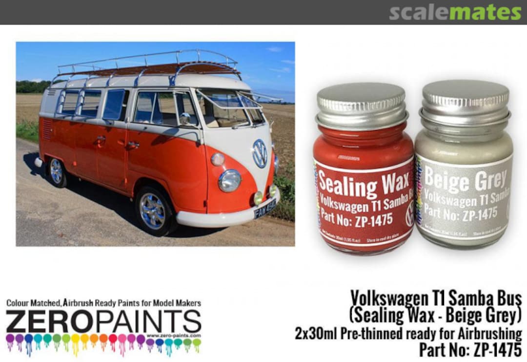 Boxart Volkswagen T1 Samba Bus (Sealing Wax - Beige Grey)  Zero Paints