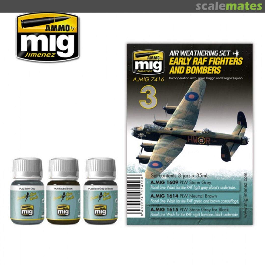 Boxart Early RAF Fighters and Bombers Weathering set  Ammo by Mig Jimenez