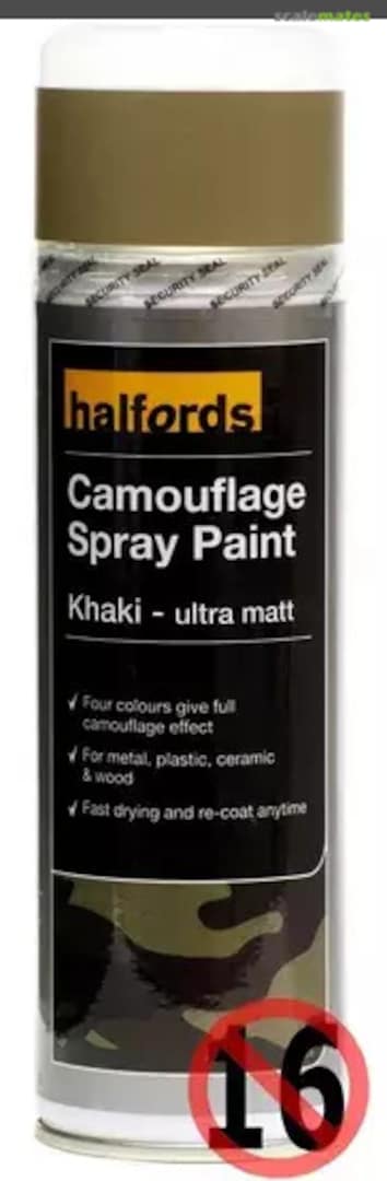 Boxart Camouflage Spray Paint - Khaki 252069 Halfords