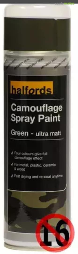 Boxart Camouflage Spray Paint - Green 252044 Halfords