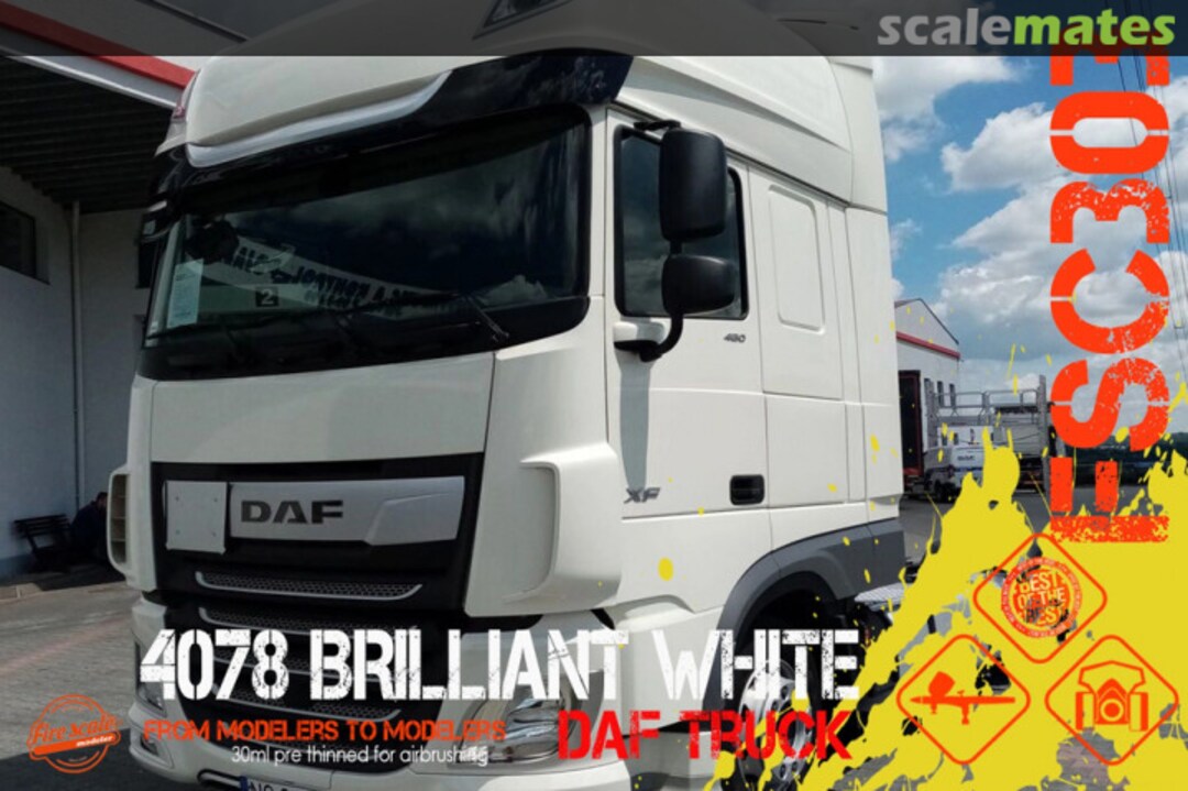 Boxart 4078 Brilliant White DAF Truck  Fire Scale Colors