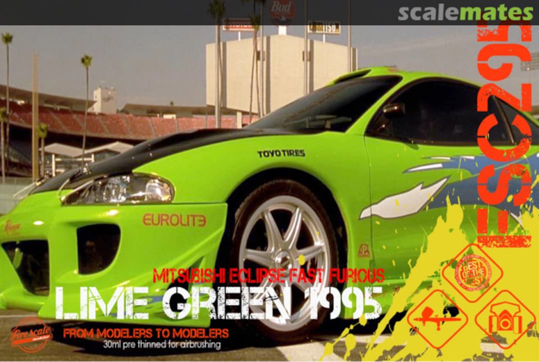 Boxart Lime Green 1995 - Mitsubishi Eclipse Fast Furious  Fire Scale Colors