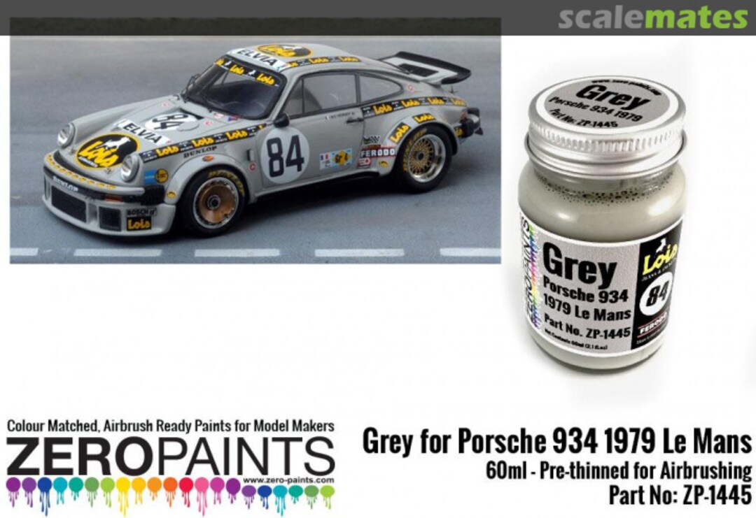 Boxart Grey for Porsche 934 1979 #84 Le Mans  Zero Paints