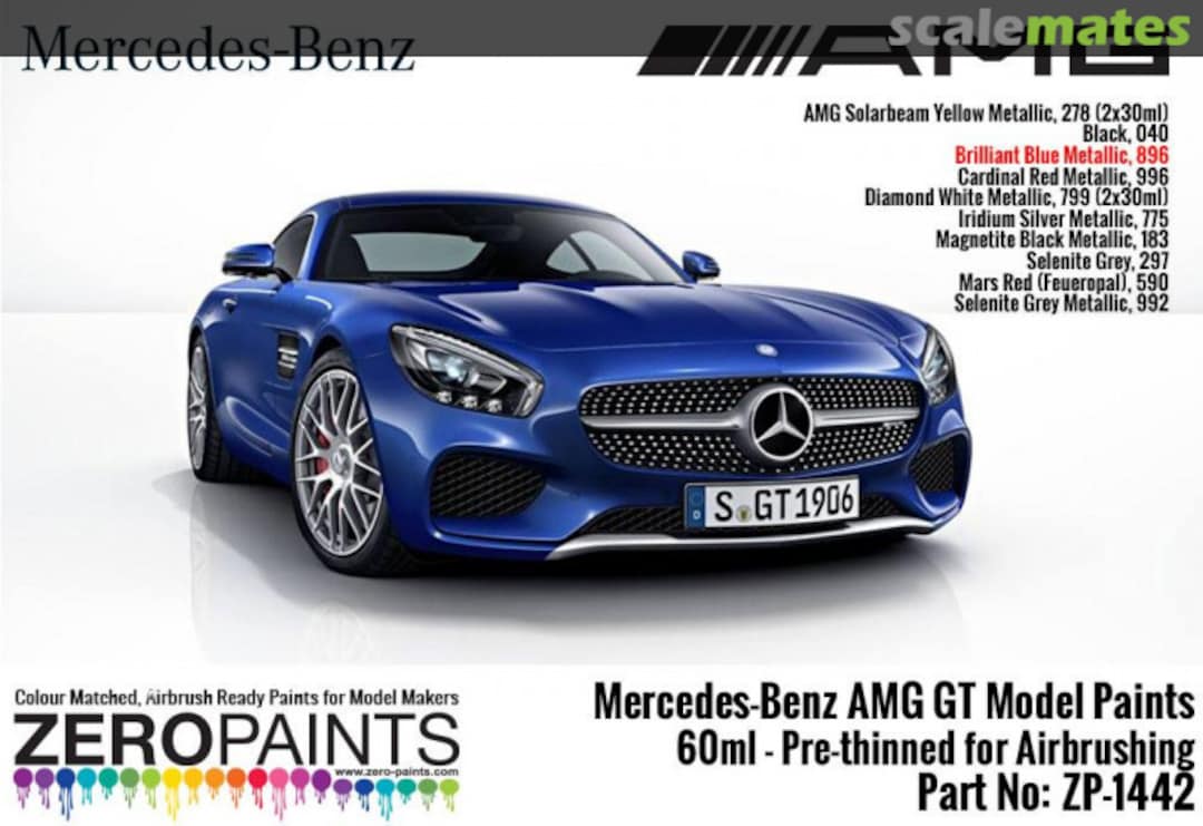Boxart Mercedes-AMG GT Brilliant Blue Metallic (896)  Zero Paints
