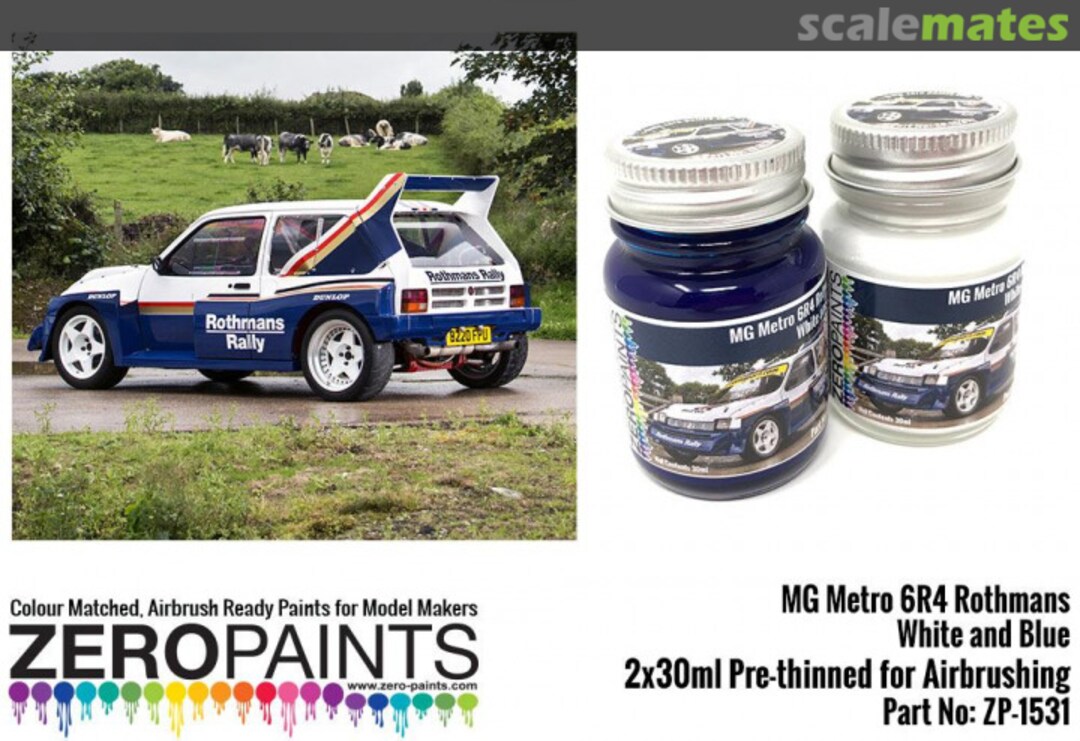 Boxart MG Metro 6R4 Rothmans - White and Blue  Zero Paints