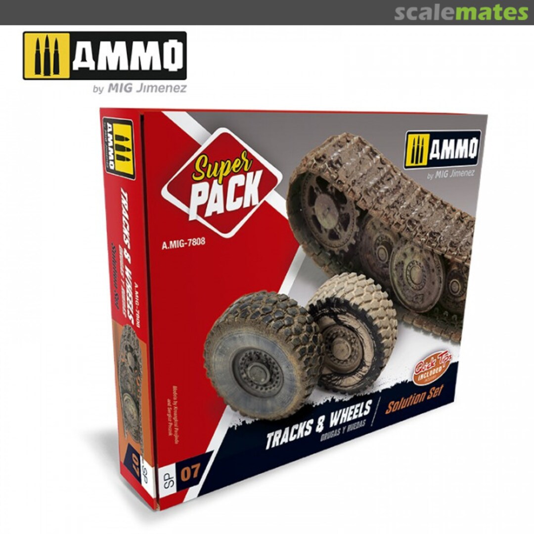 Boxart Super Pack Tracks & Wheels A.MIG-7808 Ammo by Mig Jimenez
