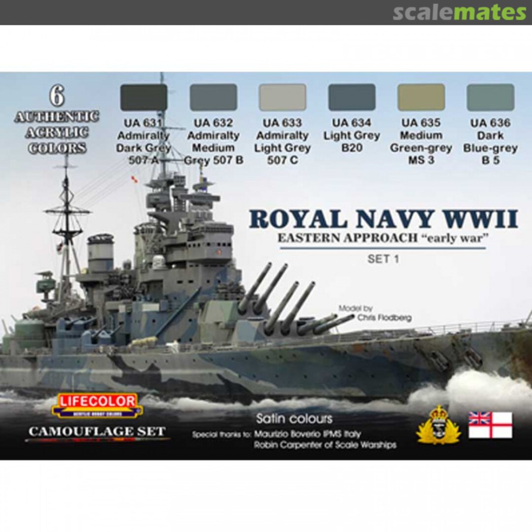 Boxart Royal Navy WWII Eastern Approach "early war" Set 1  Lifecolor