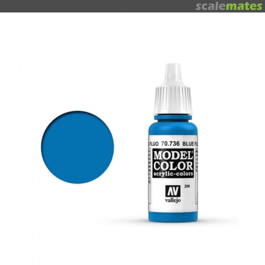 Boxart Blue Fluorescent 70.736, 736, Pos. 209 Vallejo Model Color