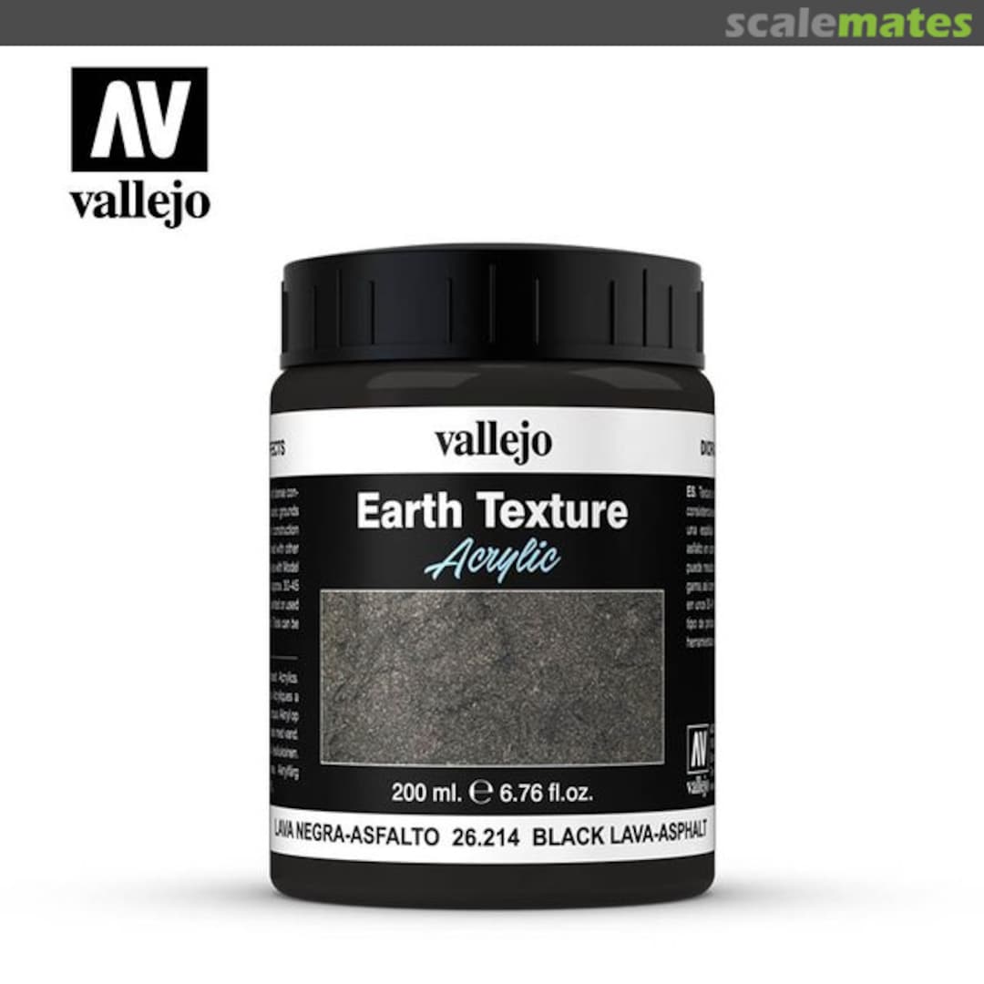 Boxart Acrylic Earth Texture - Black Lava-Asphalt  Vallejo Diorama Effects