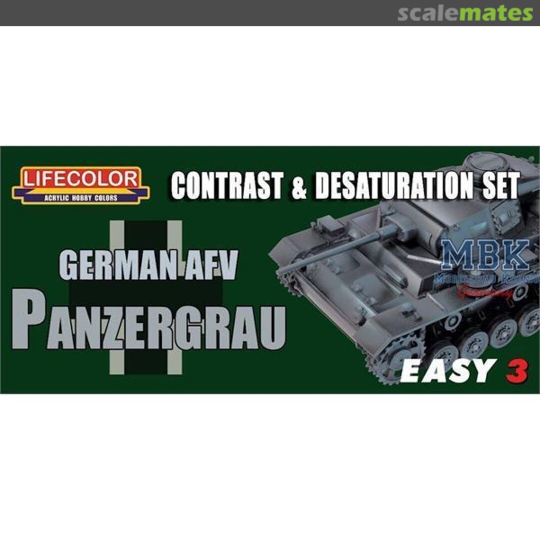 Boxart Contract & Desaturation set - German AFV Panzergrau (Easy 3) MS02 Lifecolor