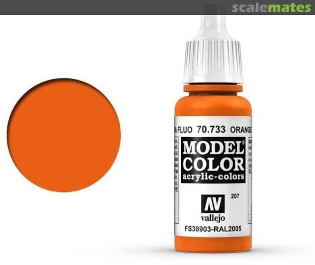 Boxart Orange Fluorescent - FS38903 - RAL 2005 70.733, 733, Pos. 207 Vallejo Model Color