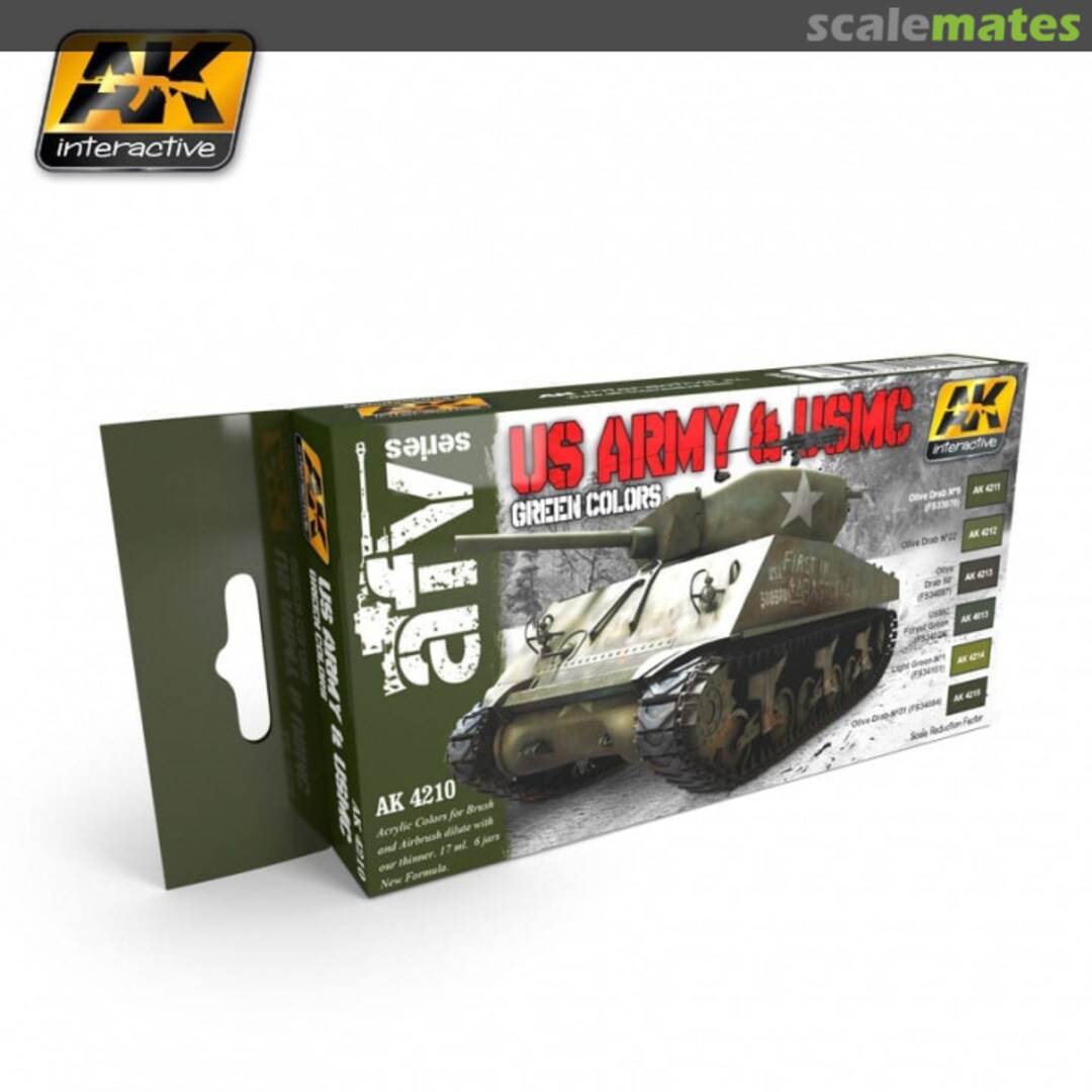 Boxart US Army & USMC green colors AK 4210 AK Interactive