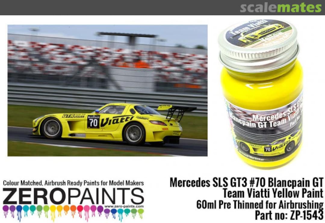 Boxart Mercedes SLS GT3 #70 Blancpain GT Team Viatti Yellow zp-1543 Zero Paints
