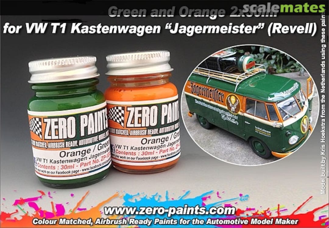 Boxart Green/Orange Set-VW T1 Kastenwagen/Jägermeister Revell 07076  Zero Paints