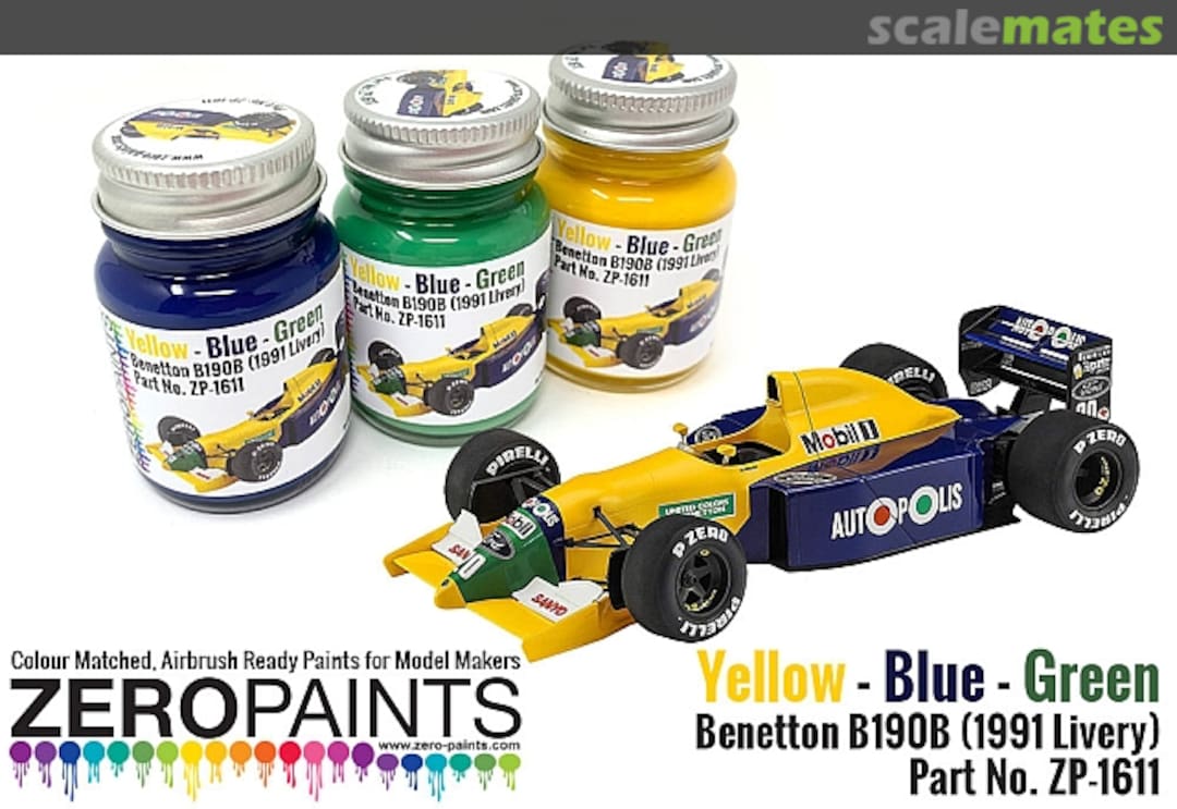 Boxart Benetton B190B (1991 Livery) Yellow - Blue - Green  Zero Paints