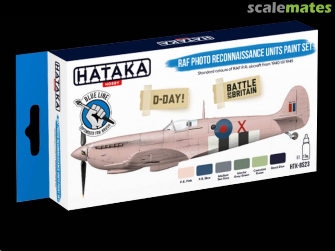 Boxart RAF Photo Reconnaissance Units Paint Set HTK-BS23 Hataka Hobby Blue Line