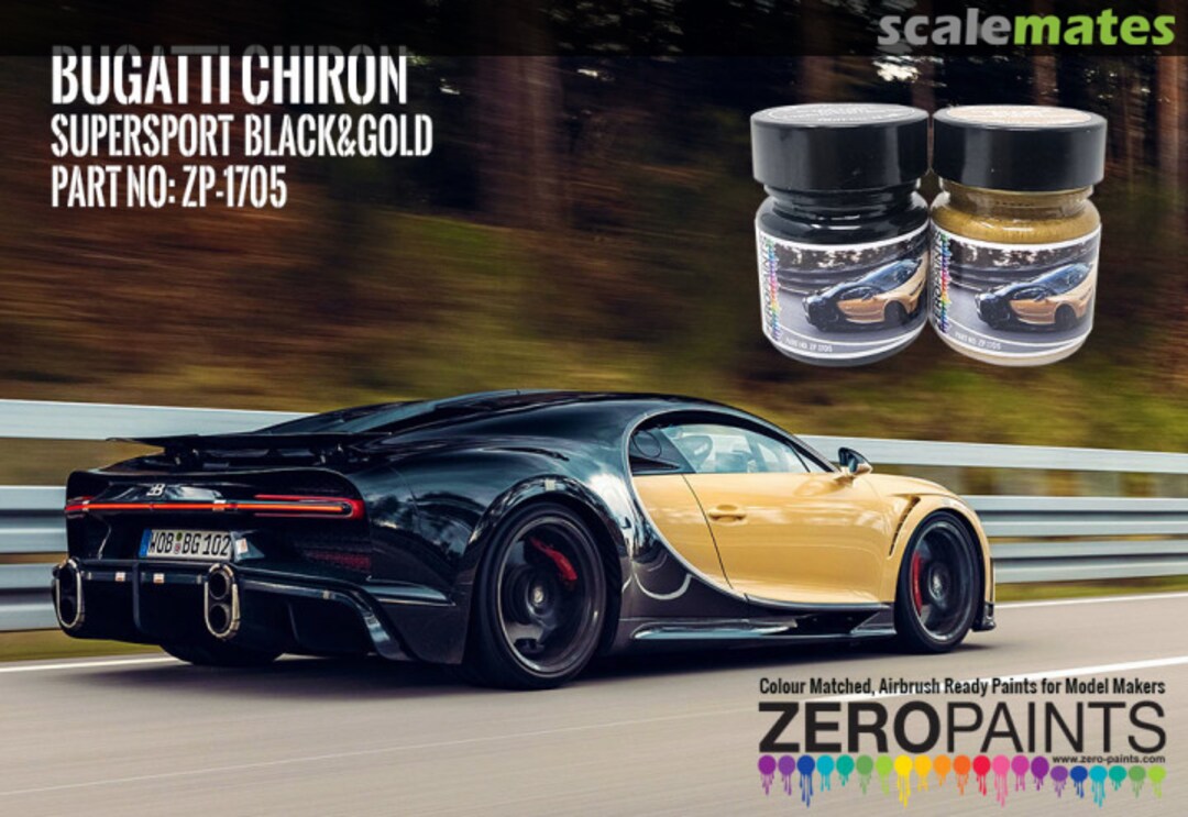 Boxart Black & Gold Bugatti Chiron Supersport (2x30ml)  Zero Paints