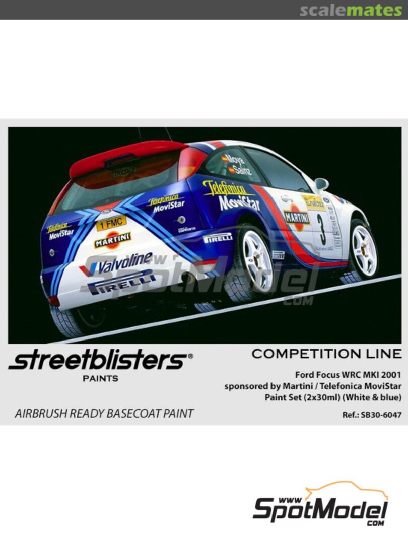 Boxart Ford Focus WRC 2001 Martini Telefonica Movistar Blue - White  StreetBlisters Paints