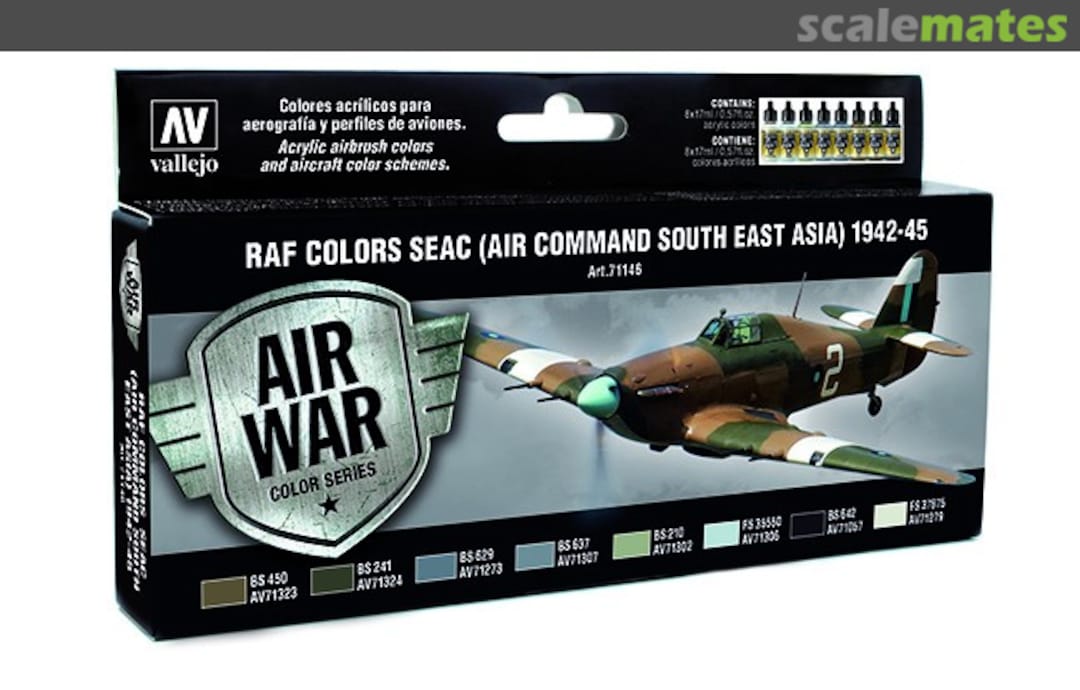 Boxart RAF Colors SEAC (Air Command South East Asia) 1942-19 - Set 71.146 Vallejo Model Air