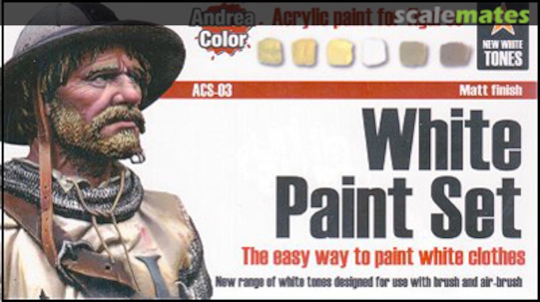 Boxart White Paint Set (6x17ml) ACS-003 Andrea Color