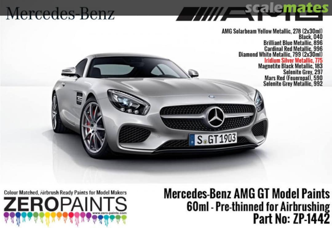 Boxart Mercedes AMG GT Iridium Silver Metallic (775)  Zero Paints