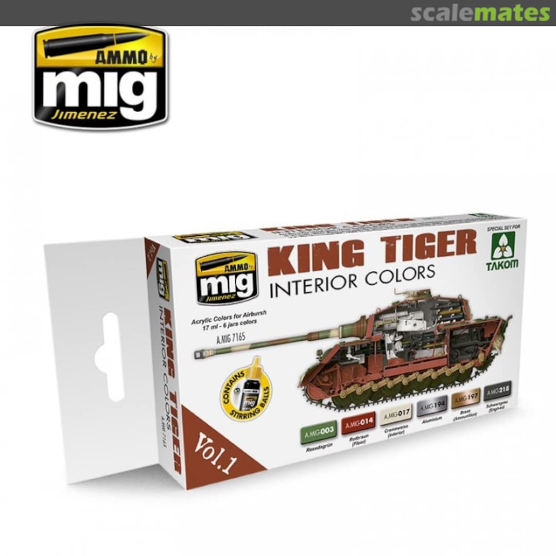 Boxart King Tiger Interior Color (Special Takom Edition) Vol.1  Ammo by Mig Jimenez