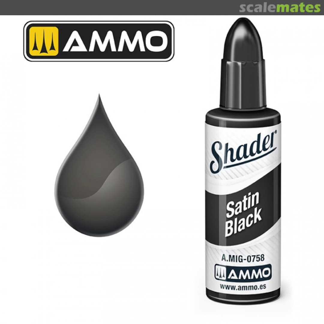 Boxart Satin Black Shader A.MIG-0758 Ammo by Mig Jimenez