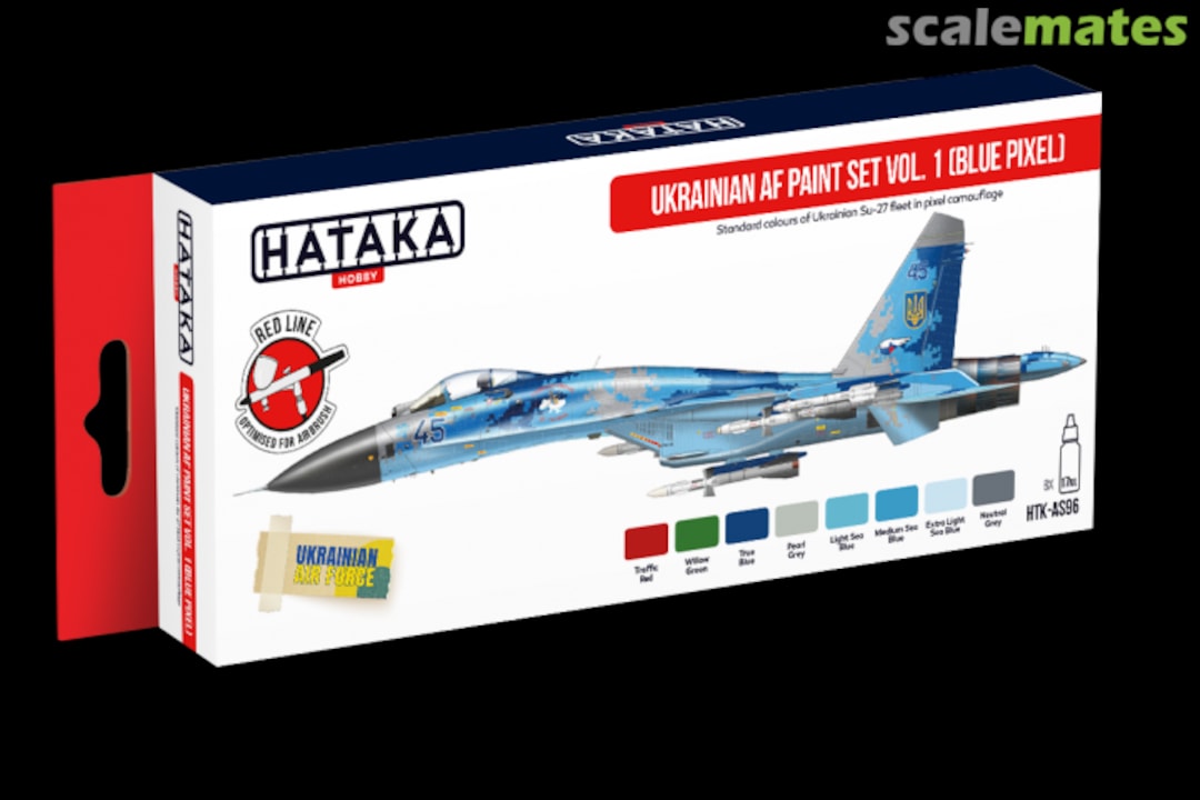 Boxart Ukrainian AF paint set vol. 1 (Blue Pixel) HTK-AS96 Hataka Hobby Red Line