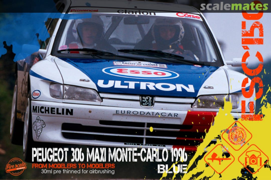 Boxart Monte Carlo 1996 Blue - Peugeot 306 Maxi  Fire Scale Colors