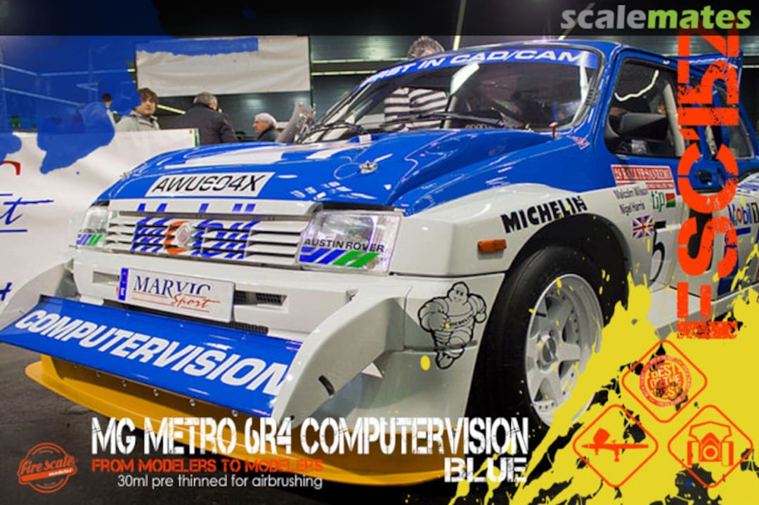 Boxart MG Metro 6R4 Computervision Blue  Fire Scale Colors
