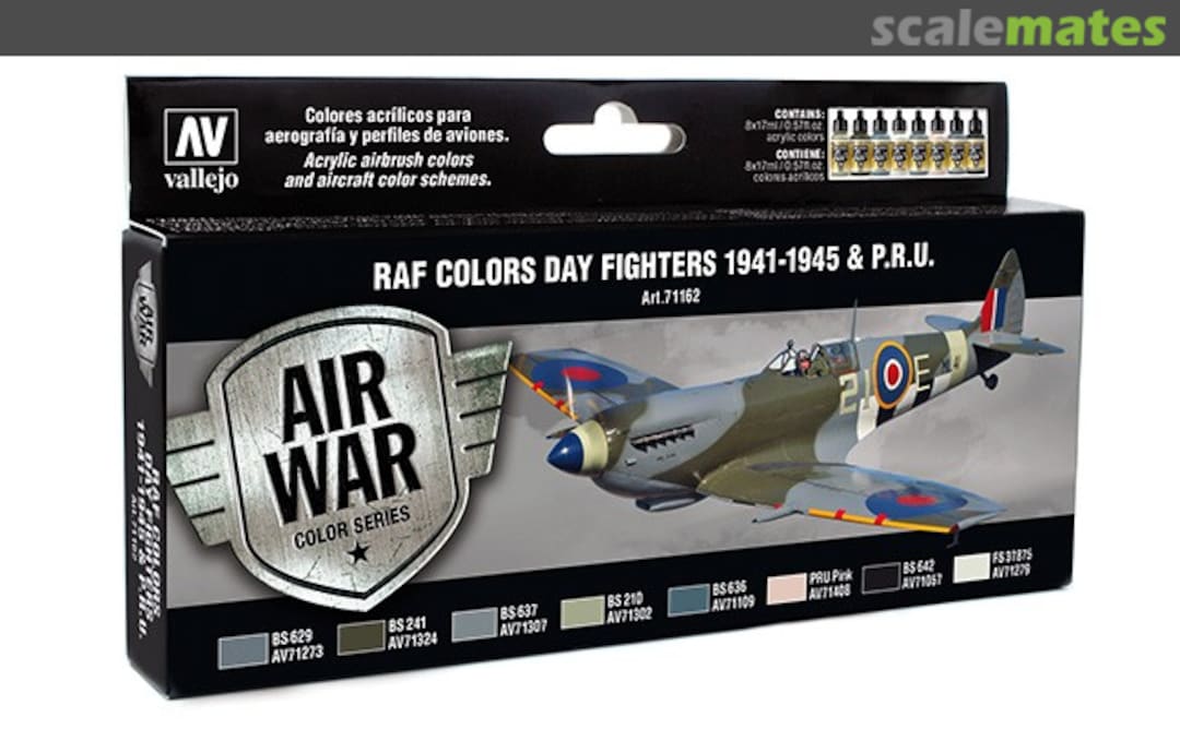 Boxart RAF Colors Day Fighters 1941-1945 & P.R.U. 71.162 Vallejo Model Air