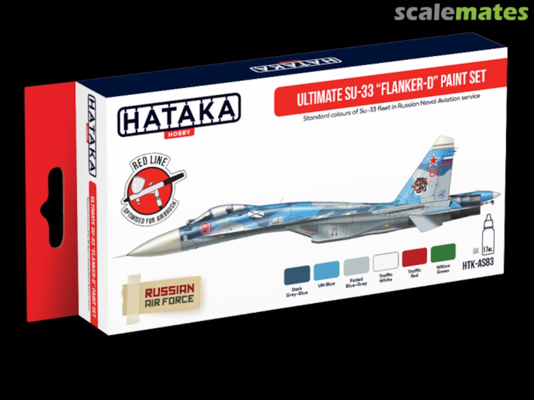 Boxart Ultimate Su-33 "Flanker-D” paint set HTK-AS83 Hataka Hobby Red Line